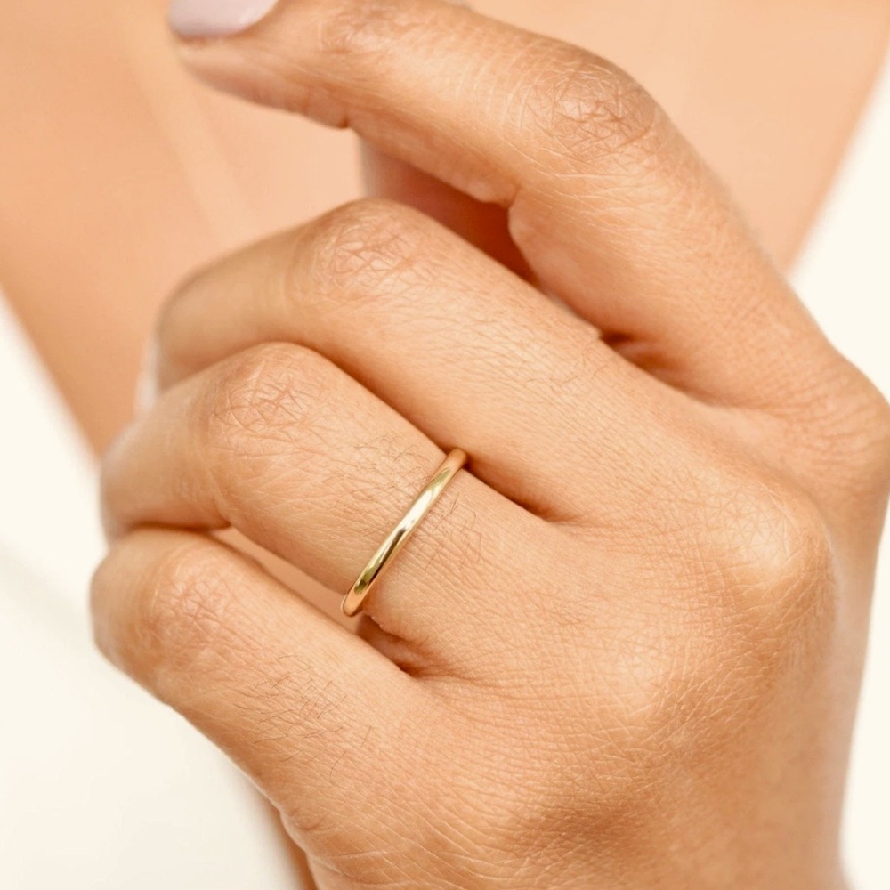 14k Yellow Gold filled Stackable 2mm Ring Wedding Band